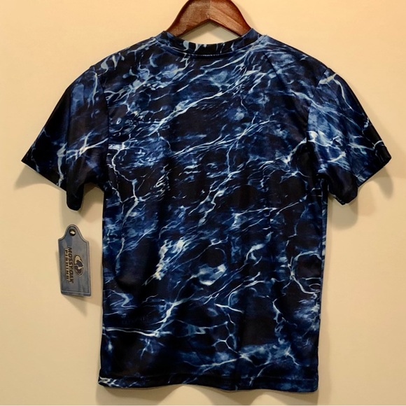 Mossy Oak Fishing Short Sleeve Rash Guard Blues Youth 10-12 New - Picture 10 of 16